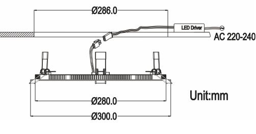 300mm CLPD round LED panel light-3